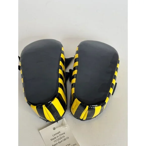 Linmark Baby Shoes Bee Striped Bow 9-12M Yellow and Black Soft Halloween Costume - Picture 5 of 6